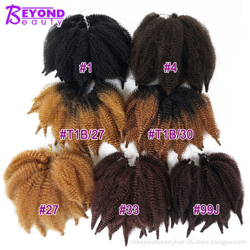 soft pure hot selling marley hair afro kinky bulk synthetic twist crochet braiding hair for women